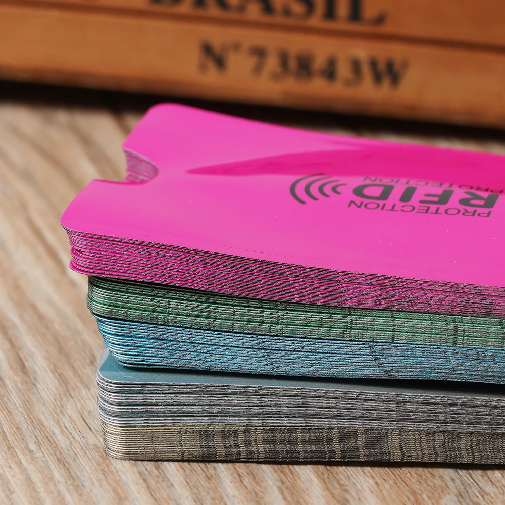 5Pcs Safety Aluminium Anti-theft Bank Card Holder RFID Blocking Protect Case Cover Sleeve Wallet