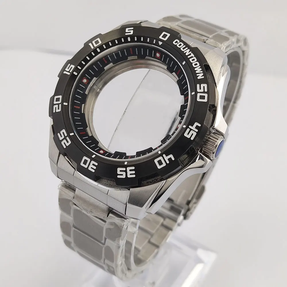 44mm watch case NH35/NH36 case stainless steel case sapphire glass timing case suitable for NH35NH36 movement watch accessories