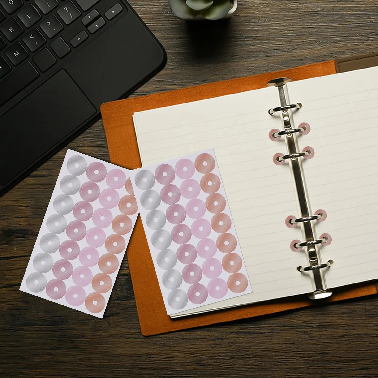 

32 Sheets Versatile Hole Punch Stickers Reinforcement Labels for Loose-Leaf Paper Binder Rings Calendar Pages Notebook Repair