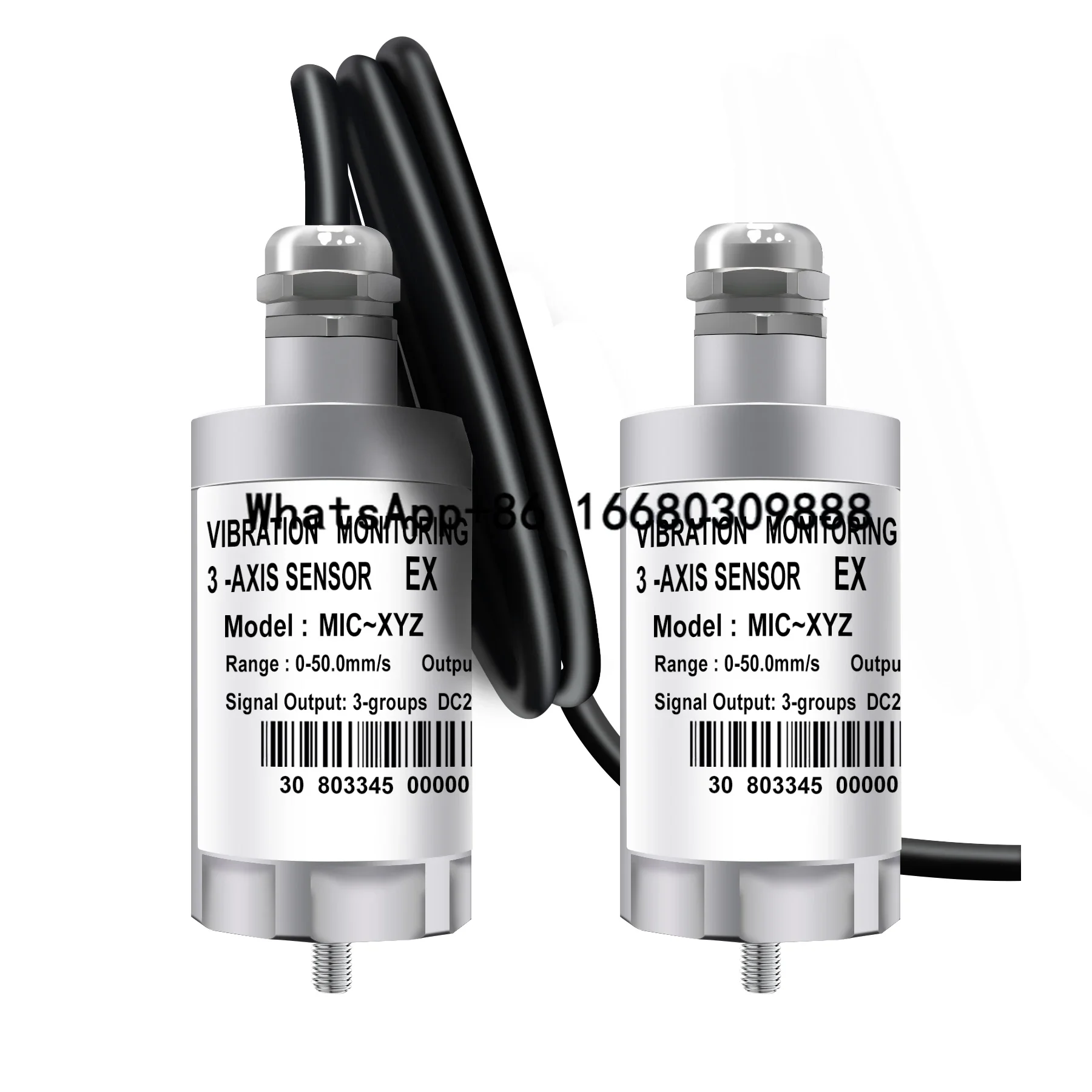 Integrated 12V Supply Industrial Explosion-Proof Vibration Sensor Transmitter 2-Wire 4-20mA RS485 0-10mm/s to 0-100mm/s Range