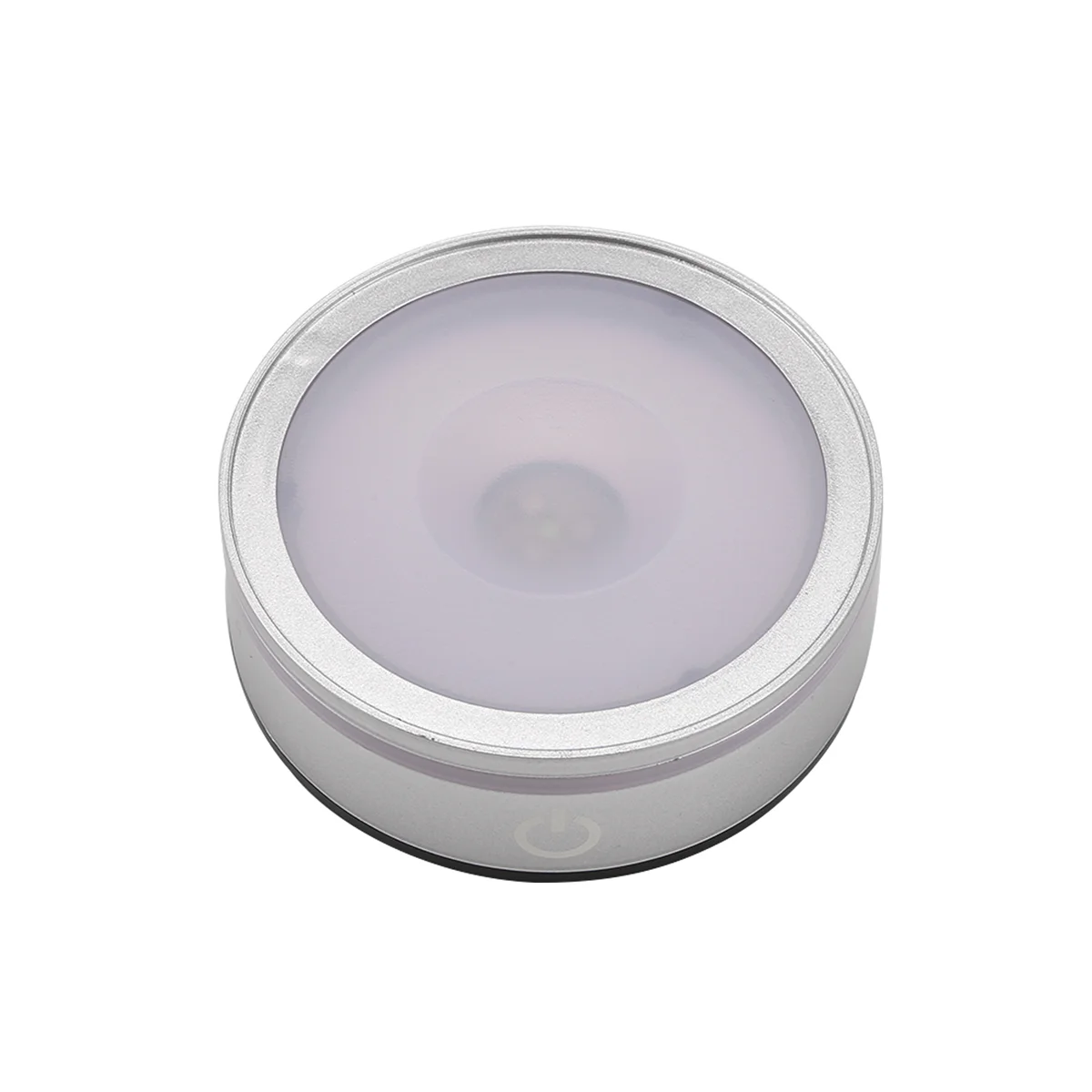 

B50C LED Light Base with Sensitive Touch Round Colorful Stand Display for 3D Crystal Glass Art Photo Frame Silver Concave