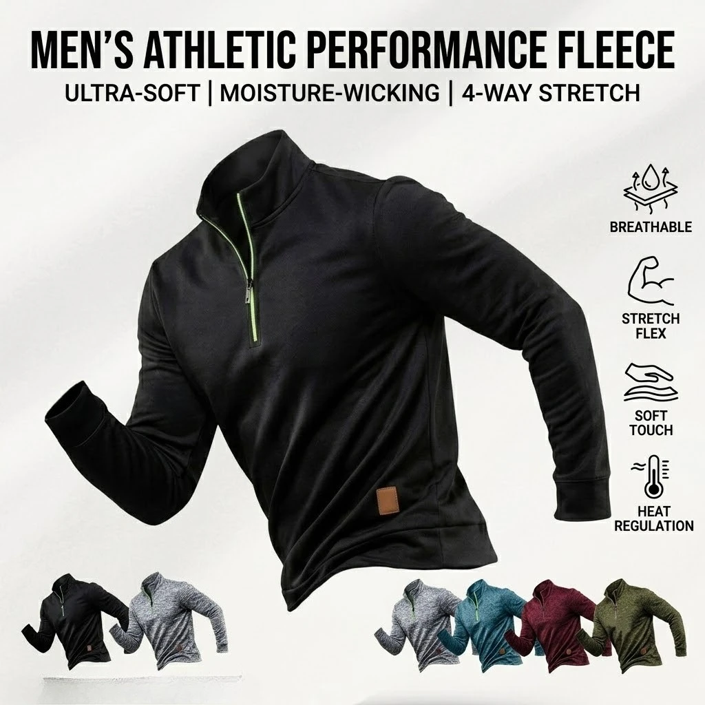 Men's Half Zip Pullover Lightweight Mock Neck Thicker Sweatshirts for Male Long Sleeve Casual Shirts Sport Turtleneck Hoodie Men