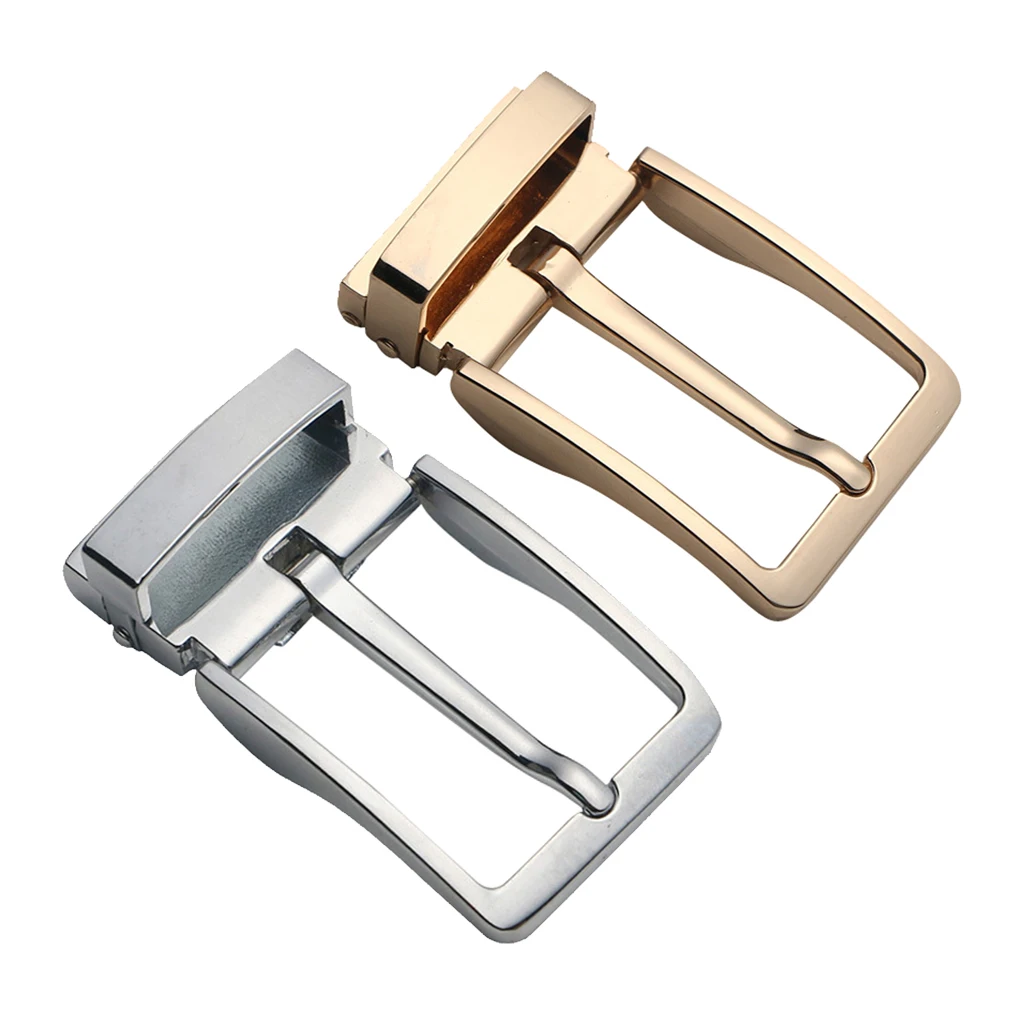 Classic Alloy Belt Buckle Rectangular Mens Business Reversible Slide Buckle