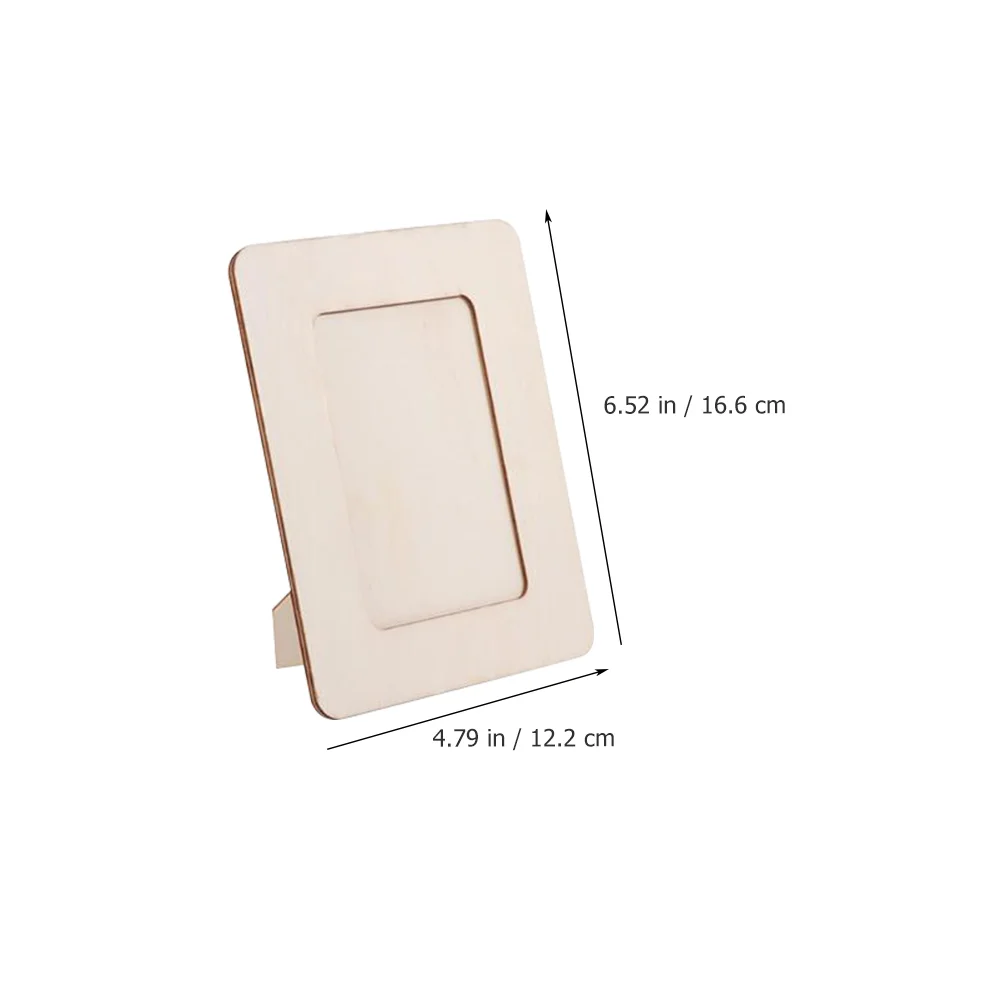 6 pcs Blank Wooden Photo Frame Crafting Picture Frame Children Unfinished Wood Craft Frames Simple Design Safe Use Kids