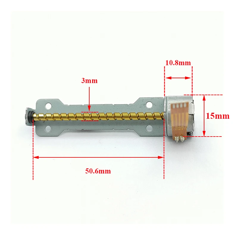 Mini 15MM 2-Fase 4-Draad Stappenmotor Micro 15BY Stappenmotor Precisie 50mm Lange lineaire Schroef As Staaf DIY