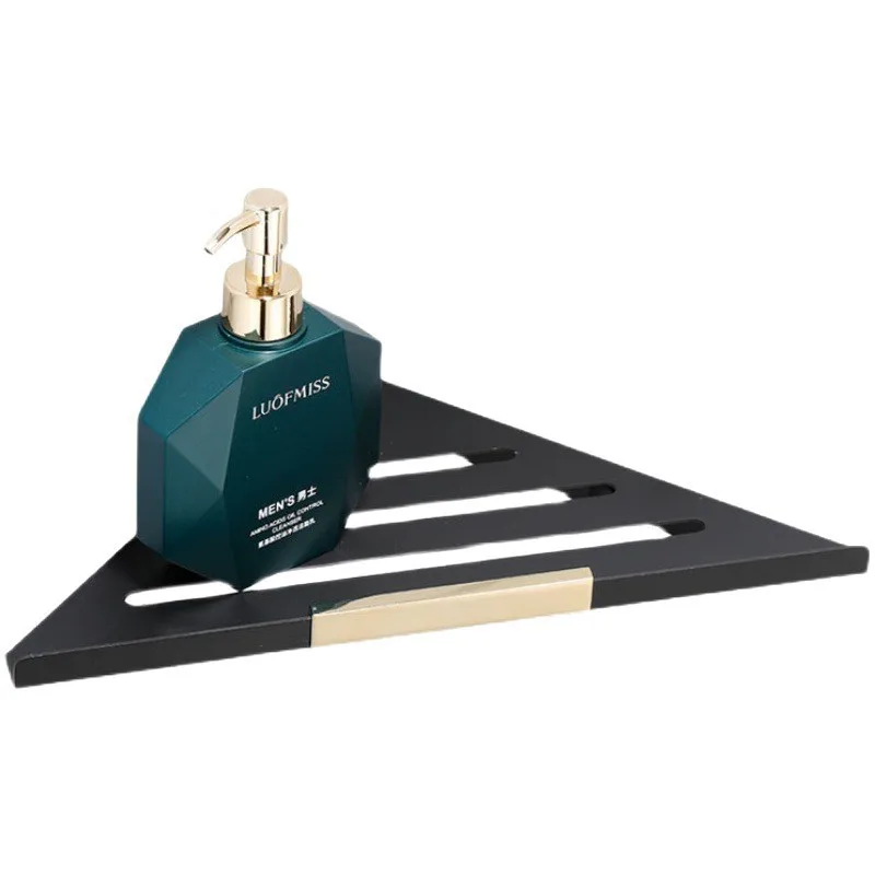 

Stainless steel bathroom storage rack, shampoo and cosmetic storage rack, no-drill wall-mounted corner shelf