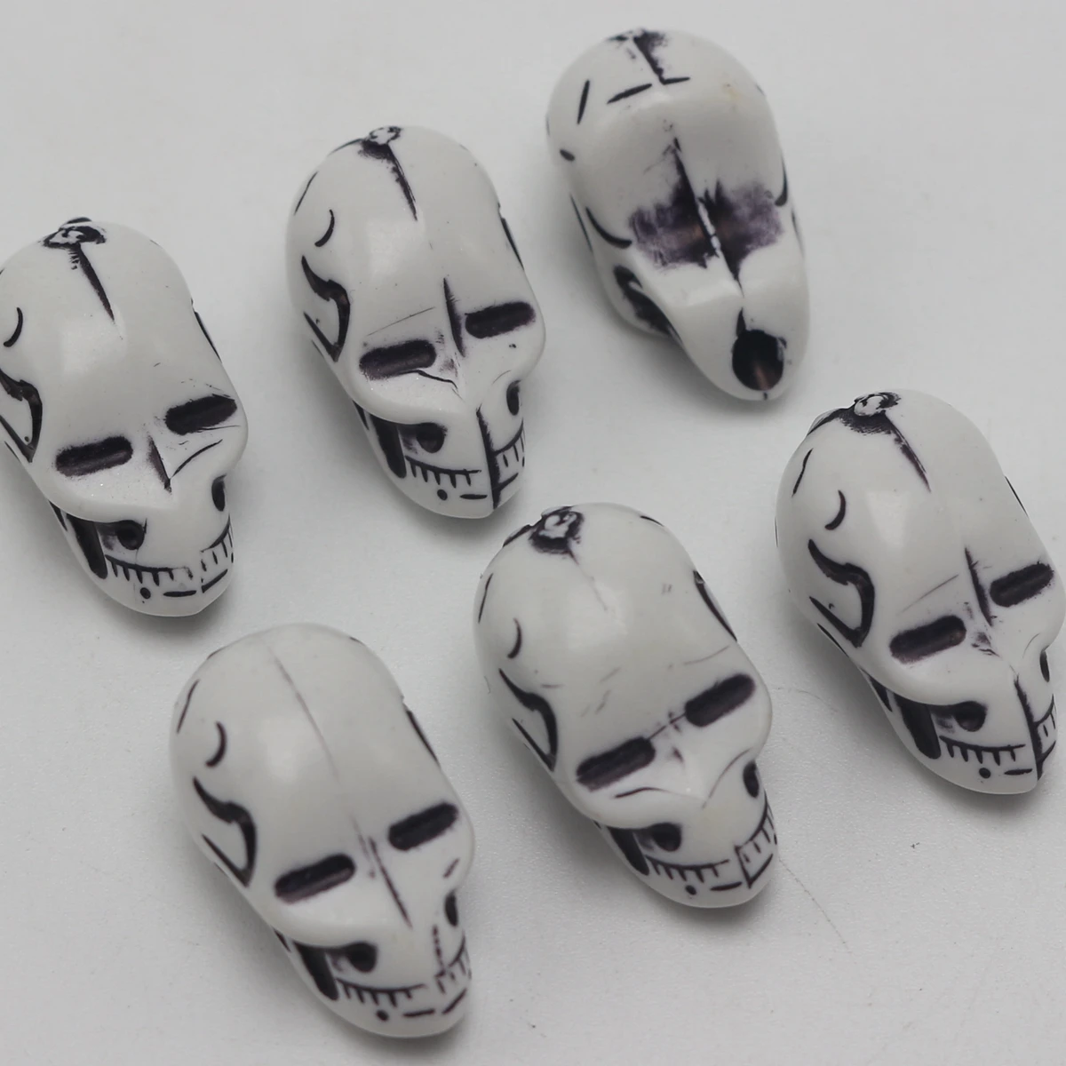 Craft DIY White Large Halloween Gothic Skull Bones Acrylic Beads Various Shape