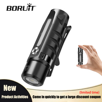 BORUiT RJ28 Mini EDC Flashlight Type-C Rechargeable Keychain Torch with Multi-Light Source for Camping Work & Outdoor Use