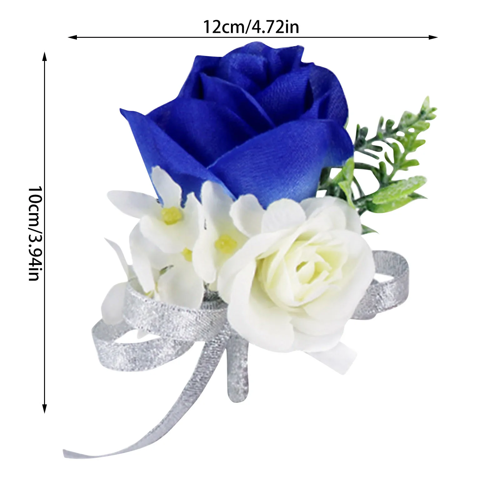 Blue Wrist Flower And Corsage Prom Decoration Rose Corsage Wrist Flower Corsage Wristband Set For Wedding Anniversary Prom Party