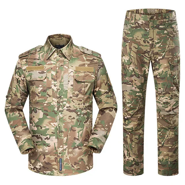 

Camouflage Tactical Uniform BDU Combat Shirt Pants Ghillie Suit Men Multicam Sniper Work Training Clothes Hunting Clothing Set