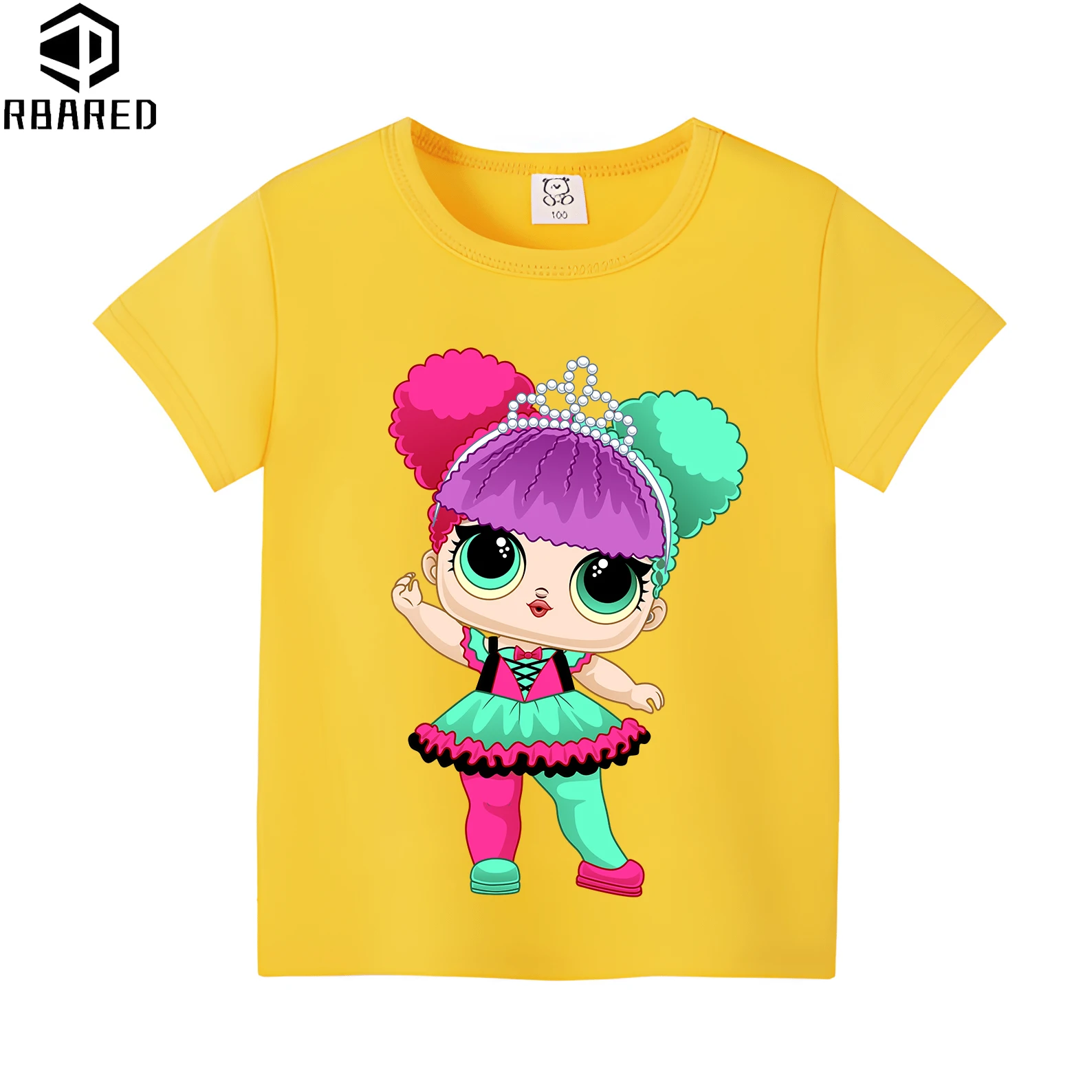 Cute Doll Summer Children\'s T-shirt Duck100% Cotton T-shirt for Girls Clothes Winx Short Sleeve 2024 Kids Clothes Minion Pikmin