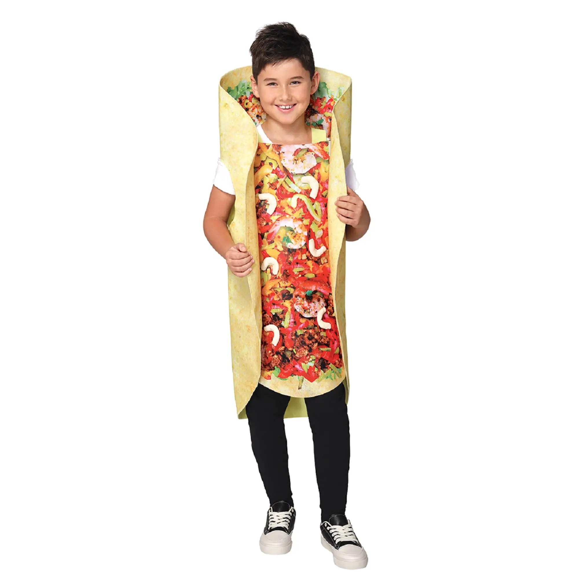 Unisex Vrouwen Mannen Volwassen Grappig Voedsel Familie Halloween Kostuum Meisjes Jongens Kind Taco Tijd Kids Smakelijke Taco Kostuum