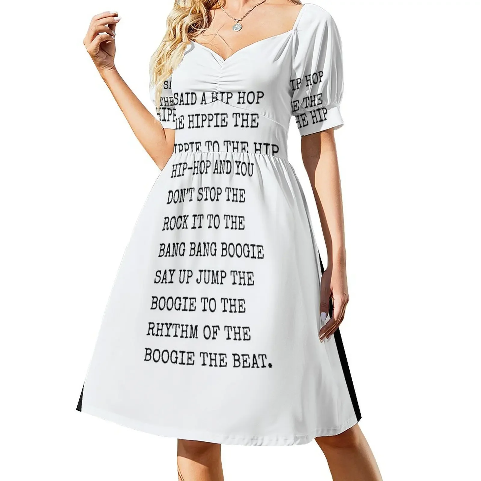 

Rapper’s Delight lyrics Short-Sleeved Dress women's clothing summer 2025 novelties summer dress daily Dress
