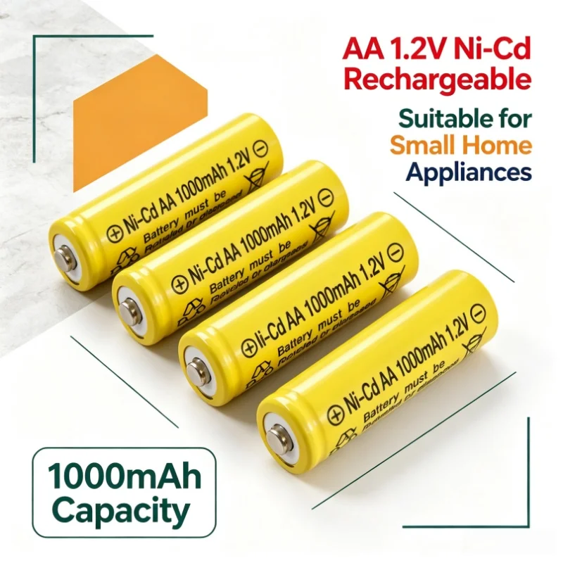 Authentic 1000mAh AA 1.2 Volt Ni-Cd lpega Rechargeable Battery for Torches & Electric Toys