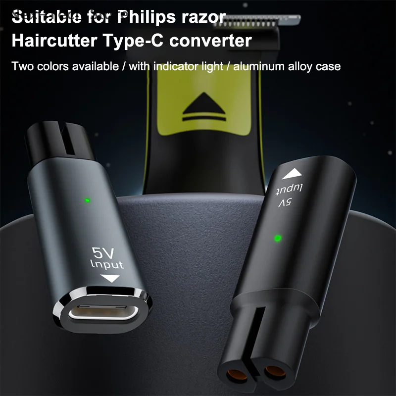 1Pcs Charger Converter 5V Type-C Shaver Adapter For OneBlade QP2724 QP2834 QP1424 QP1924 QP4631 Beard Trimmer