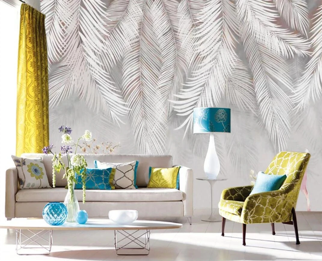 Customized products 3D wallpaper TV Background wall bedroom living room mural Nordic minimalist luxury feather hotel coffee shop