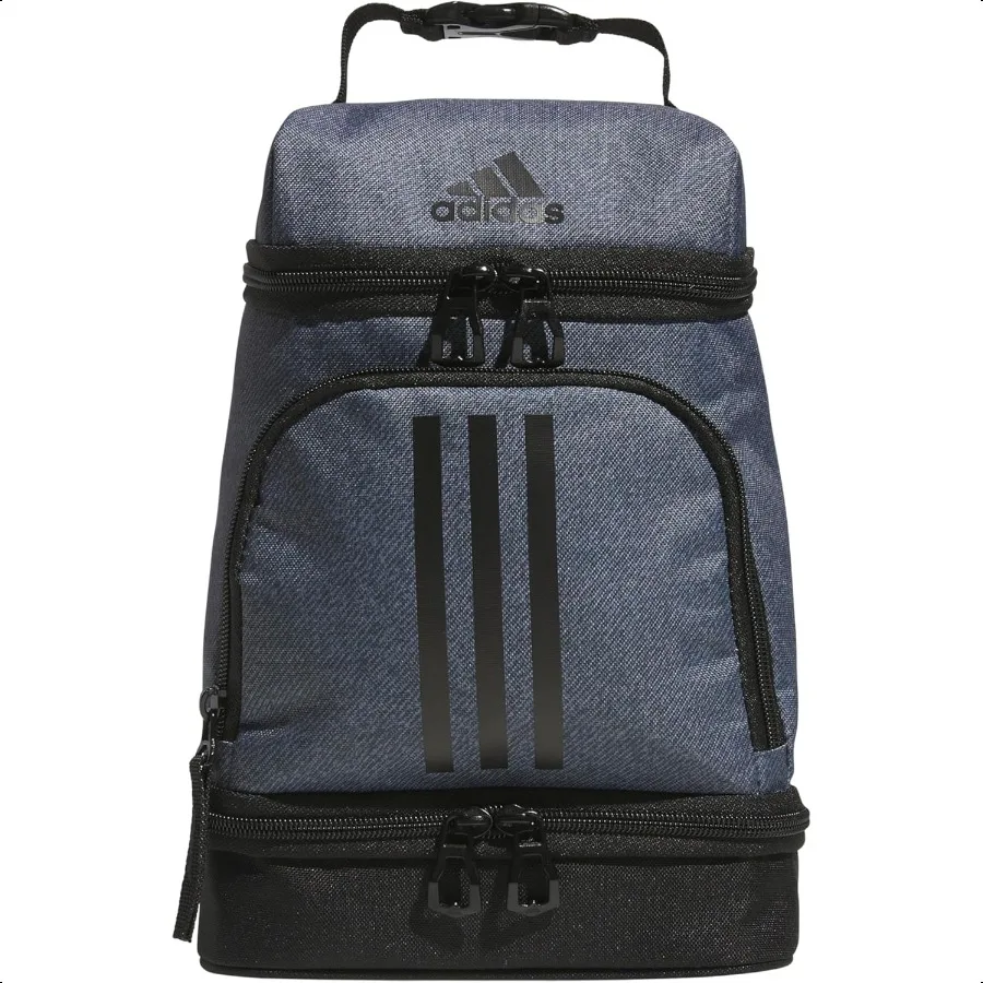 

Excel Lunch Bag Cooler with Zipper Pocket for Ice Pack and Clip Temperature Control Insulation Twill Onix Grey Black One Size