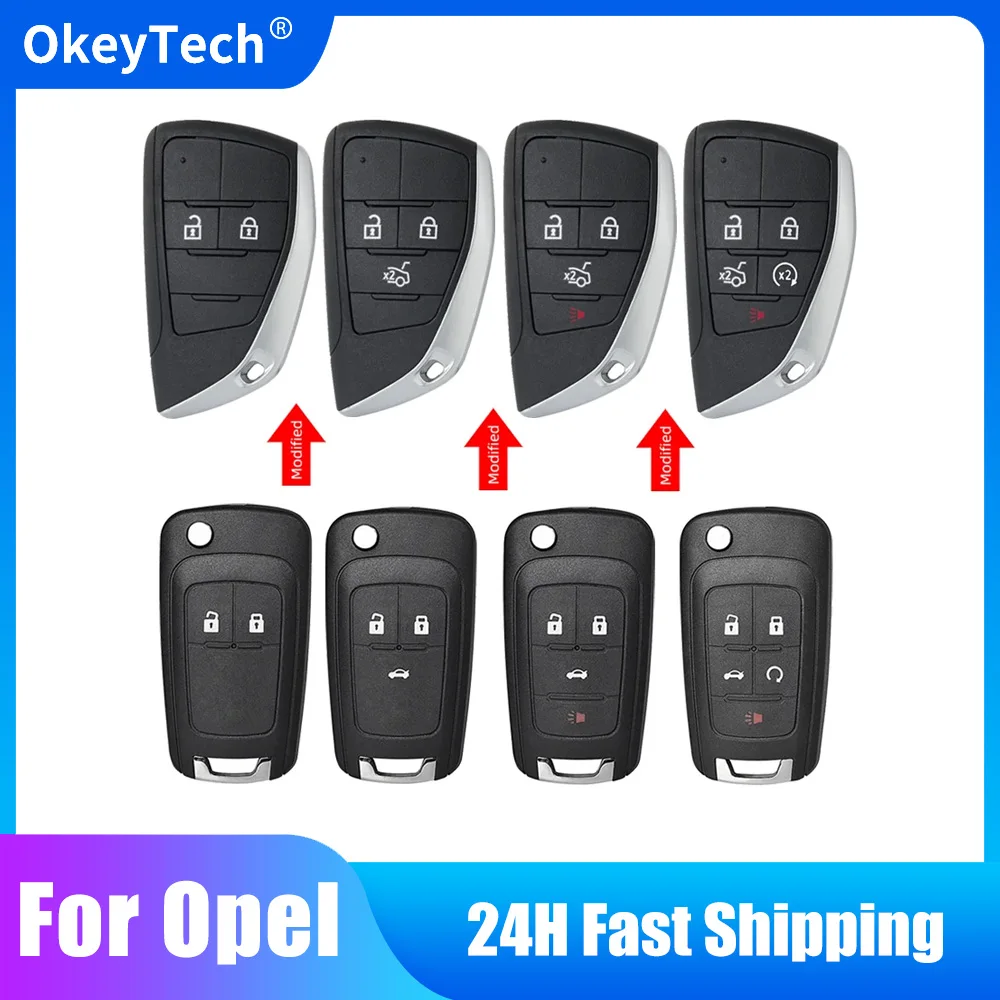 

OkeyTech Modified 2/3/4/5 Buttons For Chevrolet Cruze Epica Camaro For Opel Vauxhall For Buick Remote Key Shell Case Uncut Blade