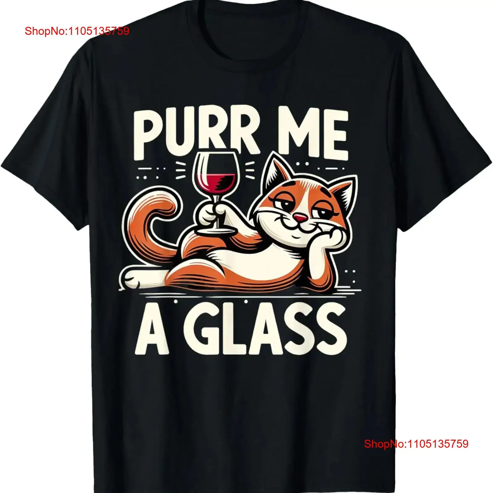 Purr Me a Glass مضحك القط النبيذ متعة فريدة من نوعها تي شيرت خمر غسلها موضة تنوعا أوم مريحة عادية مصمم الملابس #1