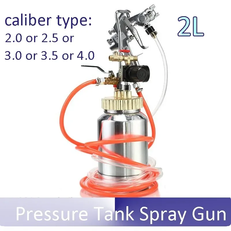 

High Pressure Paint Pot 2L Sprayer Tank Spray Gun With Hose for Home Industrial Commercial Painting Spraying Coating