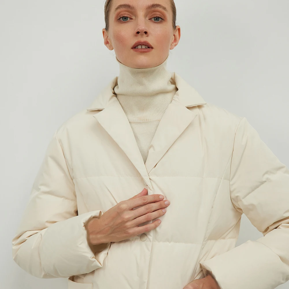 Mkyn white duck down coats, women loose ultralight windproof parkas, casual down jacket outerwear