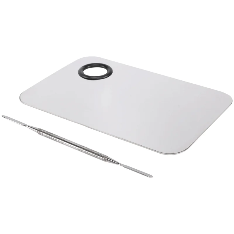 A04V Professioneel Make-up Palet Lade Gemengde Make-up Roestvrij Staal Vloeibare Foundation Palet Aquarel Kunst Make-up Gereedschap