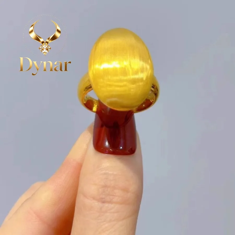 Dynar Jewelry    9999 24K real gold pigeon egg ring women's personality simple and atmospheric ring golden index finger ring gif
