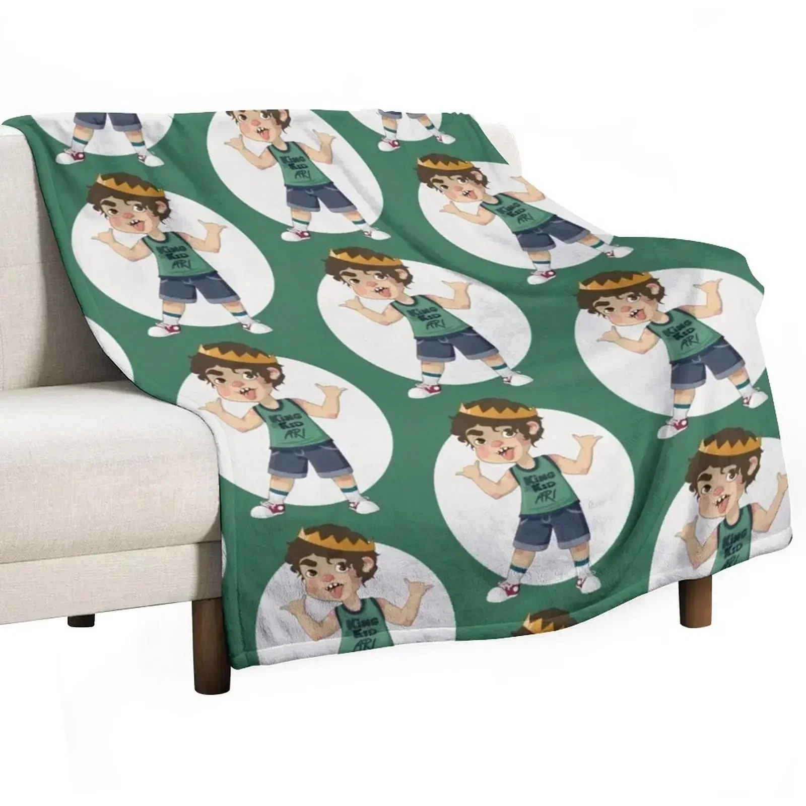 King Kid Ari (White Variant) Throw Blanket Blankets For Bed Beach Blankets