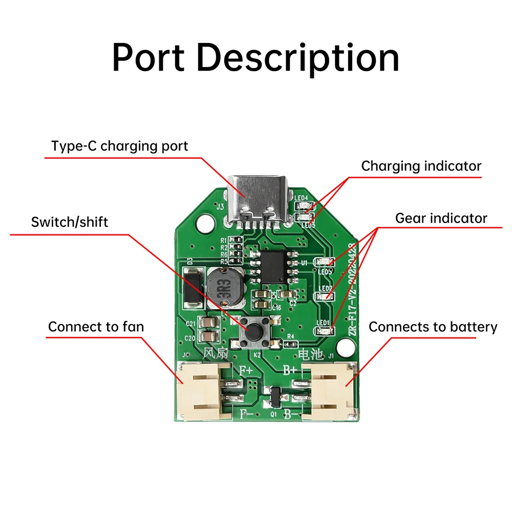 5V to 9V 12V Universal Small Fan Control Board Type-C USB Charging Module Boost Board 3/4 Speed Stepless Speed Regulator