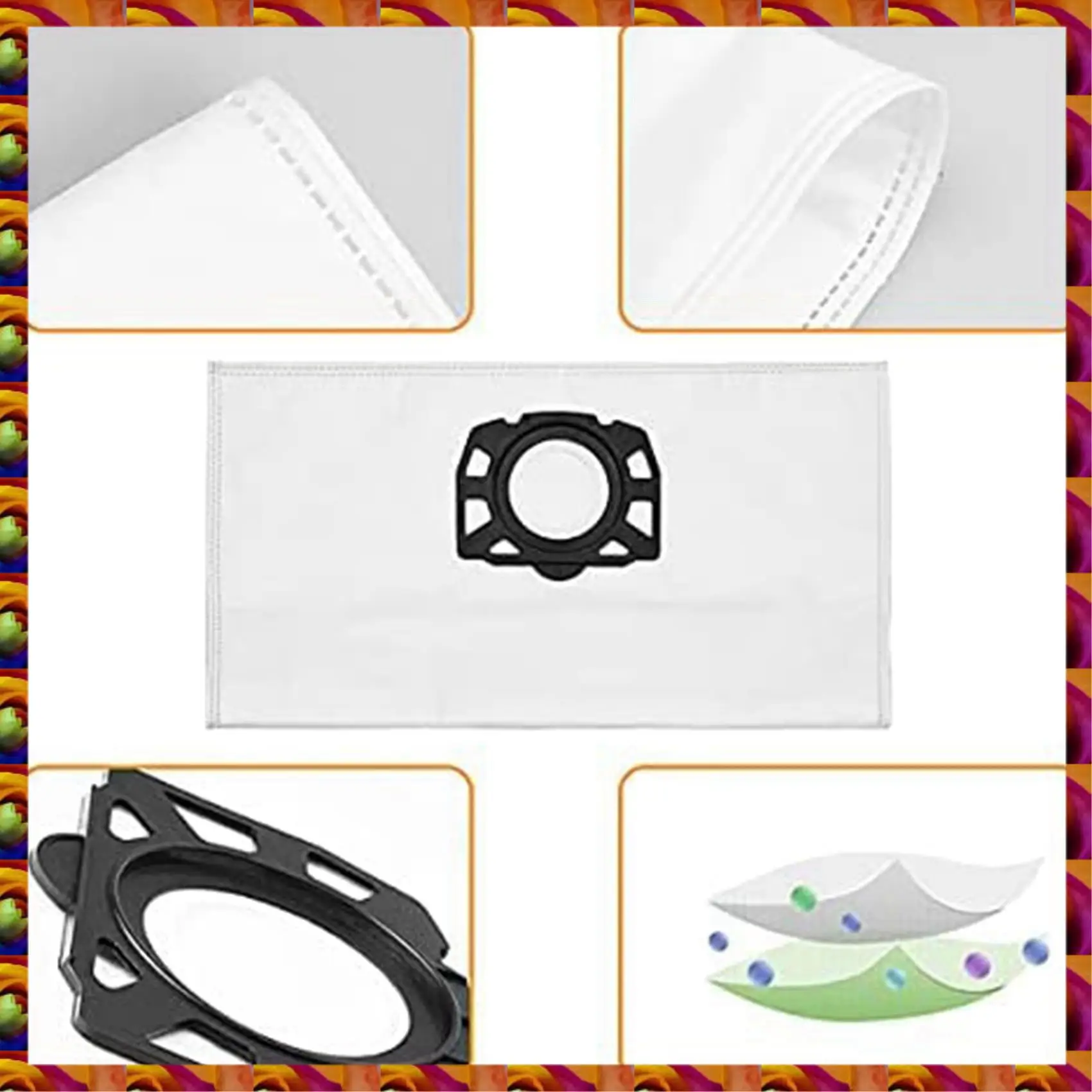 

Aimee 24 Pack Fleece Filter Bags Replacement For Karcher Vacuum Cleaner WD4 WD5 WD6 MV4 MV5 MV6, Dust Protection Filter Bags