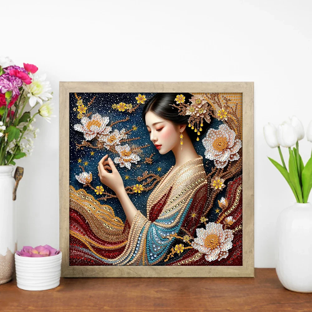 

DIY специальная форма кристалл частичный алмазный набор для рисования декор 30x30 см девушка 5D