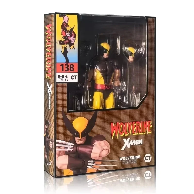 New Ct Toys Wolverine Figure Mafex 138 Brown Comic X-Men Action Figure Joint Movable Ko Model Statue Kids Toys Christmas  Gifts