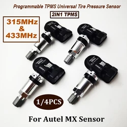 New 1/4PCS 2 in1 TPMS Sensor Universal 433MHz 315MHz Tire Repair Tools Scanner Programmable for Autel MX Sensor TS408 TS608