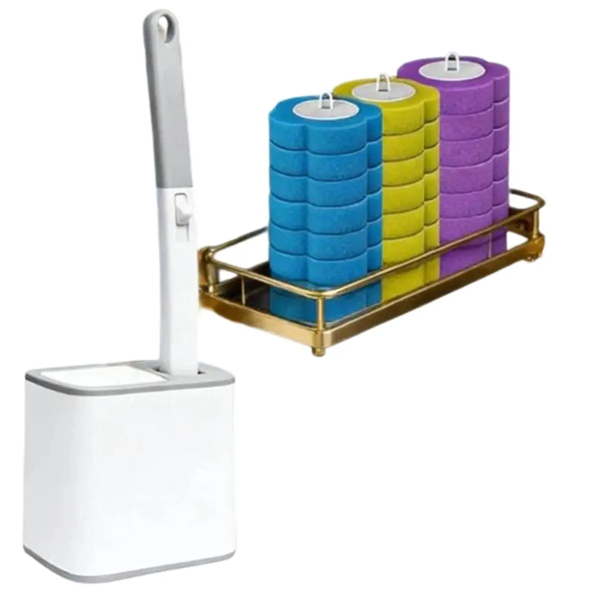 [NEW] Toilet Brush One-Click Disposable Replacement Head Wall-Mounted Auto Lid Opening Bathroom Cleaning Tool Wc Accessories