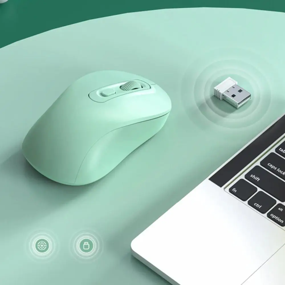 2.4GHz Macaron Wireless Mouse 1600DPI Noiseless Ergonomics Wireless Mouse Lightweight Portable Colorful Wireless Mouse