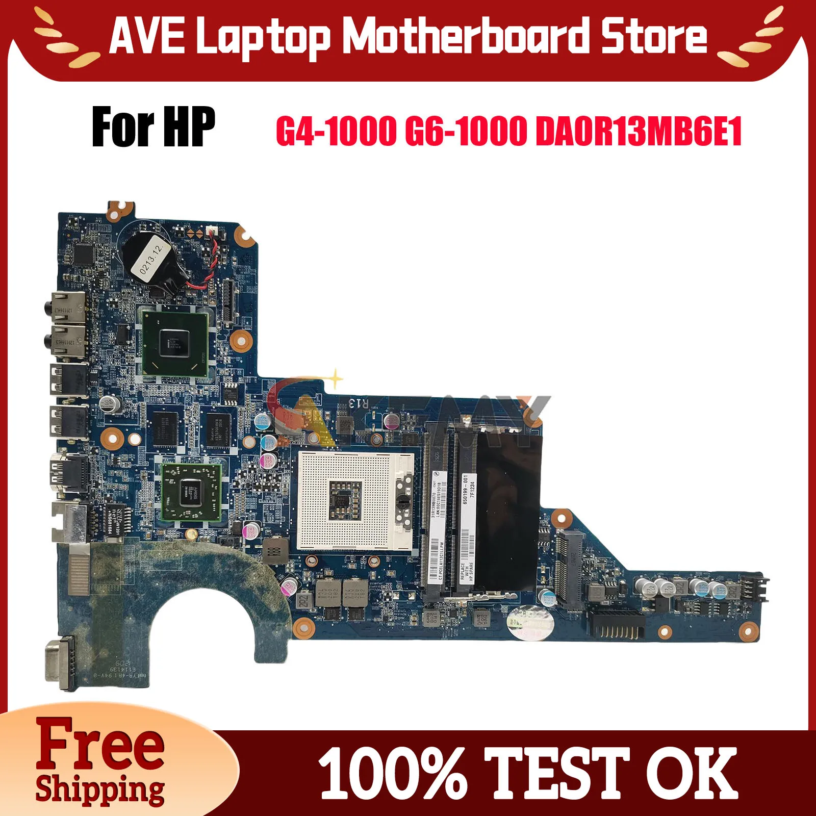 

DA0R13MB6E1 For HP Pavilion G4-1000 G6 G7 Laptop Motherboard With HM65 DDR3 650199-001 636375-001 100% Fully Tested