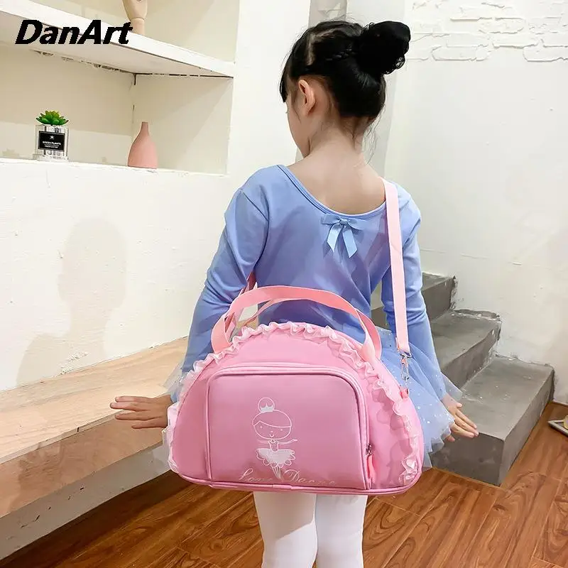 Dance Bag Ballet Dance Bag for Girls Gymnastics Latin Dance Yoga Tap Dance Jazz Storage Bag Kids One Shoulder Princess Dance Bag