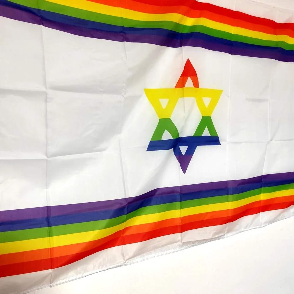 علم فخر مثلي الجنس قوس قزح للزينة في الهواء الطلق ، إسرائيل ، إسرائيل ، العبرية ، 90x150cm #2