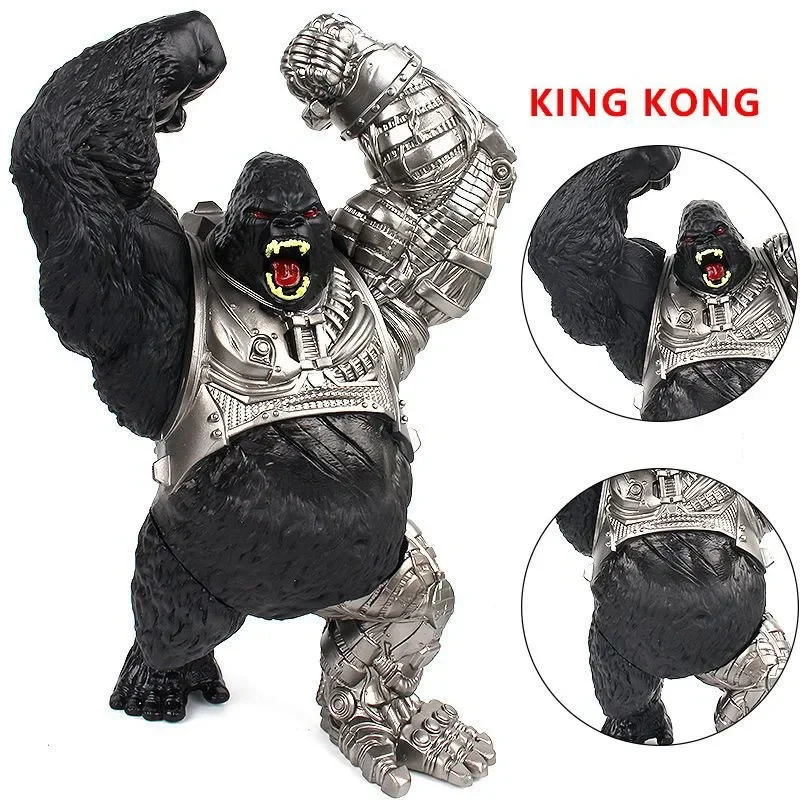 31CM Large Soft Rubber Mechanical King Kong Action Figure Battle Monster Gorilla Model Toy Decoration Gift 5 Joints To Move 2024