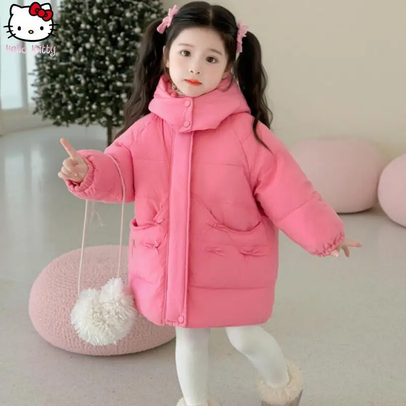 

Girl Kawaii Warm Hooded Cotton Coat Anime Autumn Winter Cartoon Children's Medium Length Thickened Coat New Cotton Padded Jacket