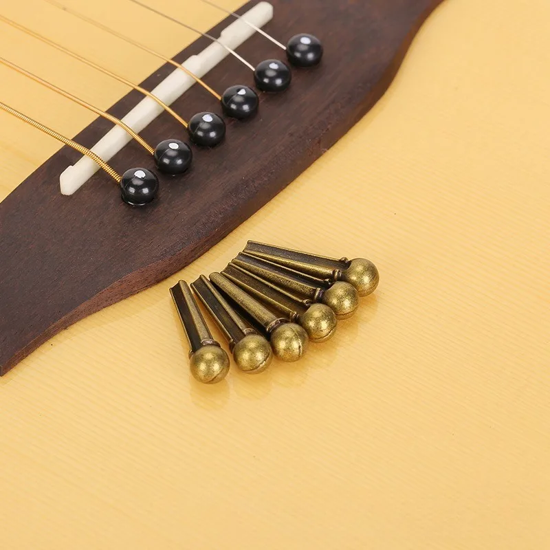 1Set Akustische Gitarre Bridge Pin Gitarre Saiten Nagel Massivem Kupfer Messing mit Gitarre Bridge Pin Puller