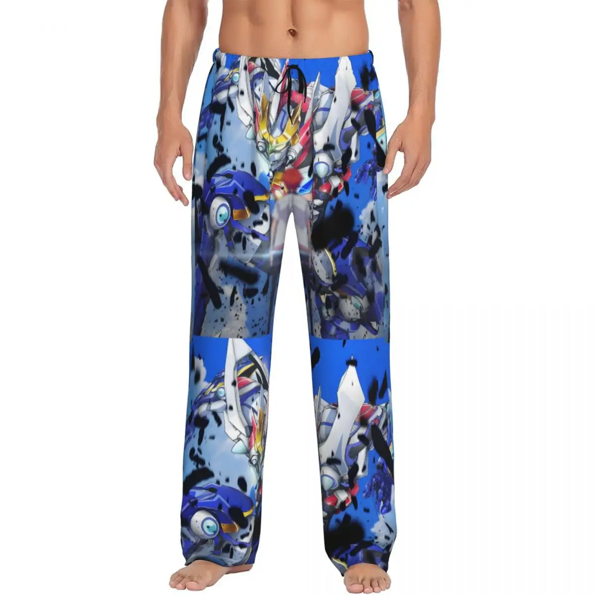 

Custom Men Gundames Mobiles Suit Comic Pajama Pants Print Sleep Sleepwear Bottoms with Pockets
