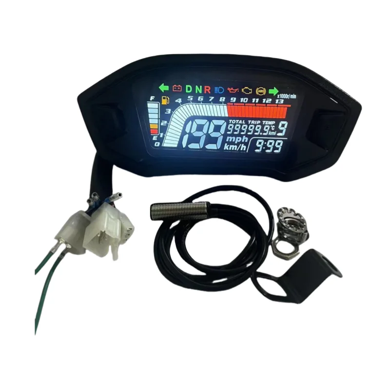 Universal Motorcycle Speedometer Digital Odometer , Motorcycle LCD Odometer Waterproof Speed Gauge for 1 2 4 Cylinder