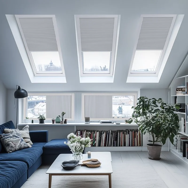 Wholesale Modern Customized Size Roof Window Shade Thermal Insulated Motorized Skylight Honeycomb Blinds Ceiling Curtain