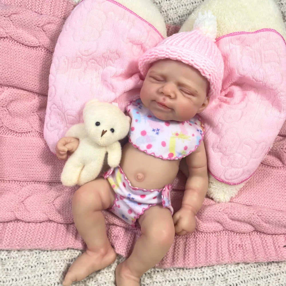 

Mini 13 Inch Full Silicone Reborn Baby Doll Pascale Girl Soft Silicone Body Girl Washable Doll Christmas Gift Toy