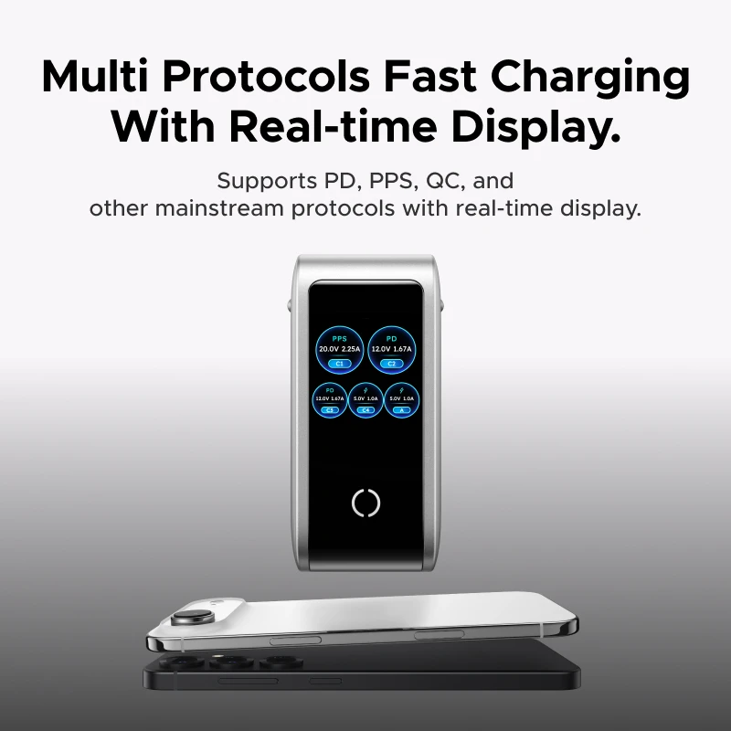 100W GaN USB-C Charger with Smart Display - PD 3.0 QC4.0
