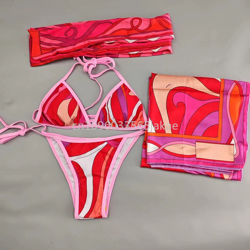 

Classic Design Women's Scarf Bikini Sets Designer Brand Lady Sexy Headband Swimsuits