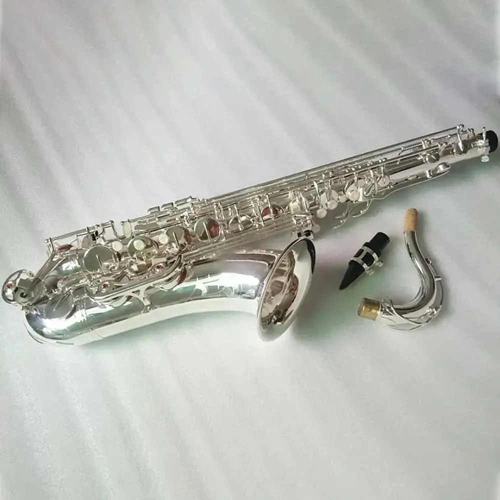 

New silver 875 B-flat professional Tenor saxophone all-silver made the most comfortable feel tenor sax jazz instrument