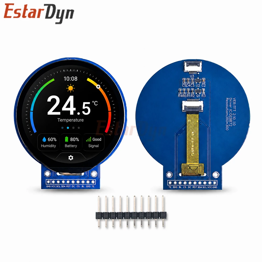 Estardyn 2,1-Zoll TFT LCD-Bildschirm GC9B72 Kleiner Bildschirm 360x360 Display LCD-Farbbildschirm SPI Runder Bildschirm – Detail 3