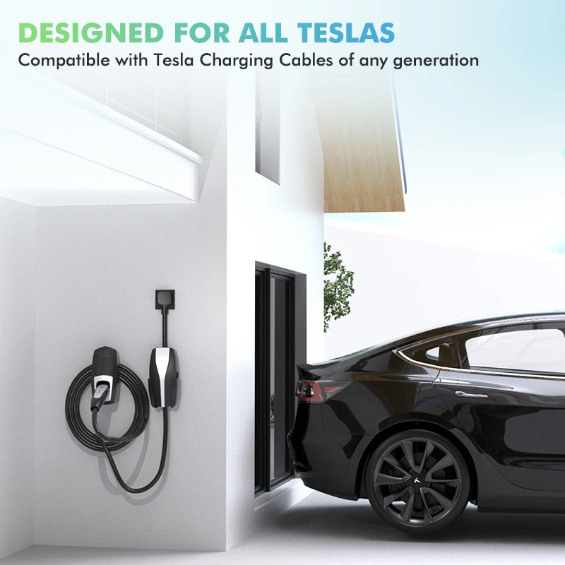 EVDANCE EV Charging Cable Holder for Tesla Model 3 Y S X Wall Mount with Chassis Bracket Tesla Chargers Cable Organizer Holder